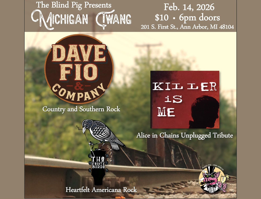 Michigan Twang: Americana & Country Music Showcase, Dave Fio & Company, Killer is Me, The Feisty Birds&nbsp; - 14/02/26