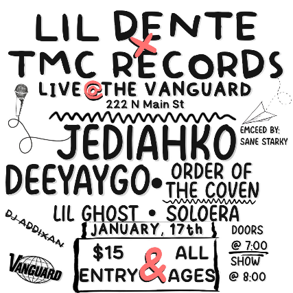 Lil Dente x TMC RECORDS at The Vanguard – Tulsa, OK