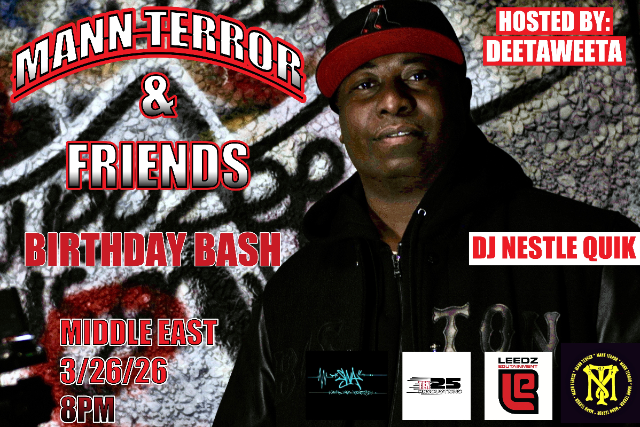 Leeds Edutainment Presents: Mann Terror at Middle East – Upstairs – Cambridge, MA