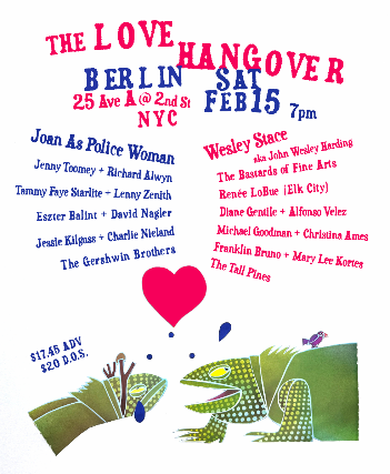 Richard Alwyn and Jessie Kilguss’s Annual Duets After Valentine’s Day Concert: The LOVE HANGOVER, w/Special Guest Performers. at Berlin – New York, NY