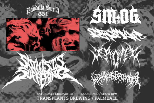 image of PANDILLA SUCIA PRESENTS: SO THIS IS SUFFERING / SMOG / DISMAS / KROME / NOTHING PERSONAL image of PANDILLA SUCIA PRESENTS: SO THIS IS SUFFERING / SMOG / DISMAS / KROME / NOTHING PERSONAL