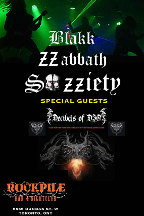 Blakk Zzabbath Sozziety, Decibels Of Dio / Tribute to Ronnie James Dio at The Rockpile Bar & Nightclub – Toronto, Canada