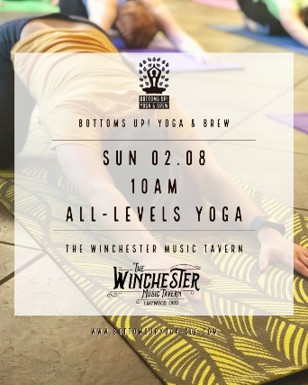 Image of Bottoms Up! Yoga & Brew + All-Levels Yoga Class at The Winchester Image of Bottoms Up! Yoga & Brew + All-Levels Yoga Class at The Winchester