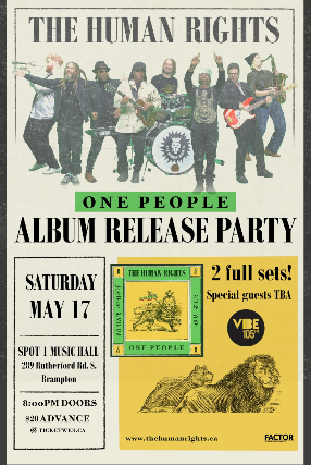 THE HUMAN RIGHTS – REGGAE ALBUM RELEASE at Spot 1 Grill & Music Hall – Brampton, ON