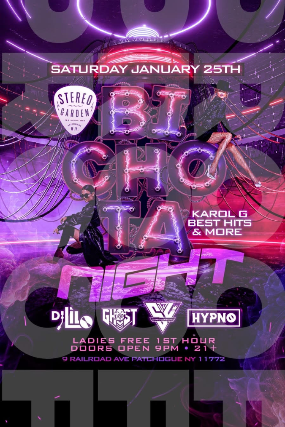 BICHOTA NIGHT: KAROL G BEST HITS & MORE at Stereo Garden – Patchogue, NY