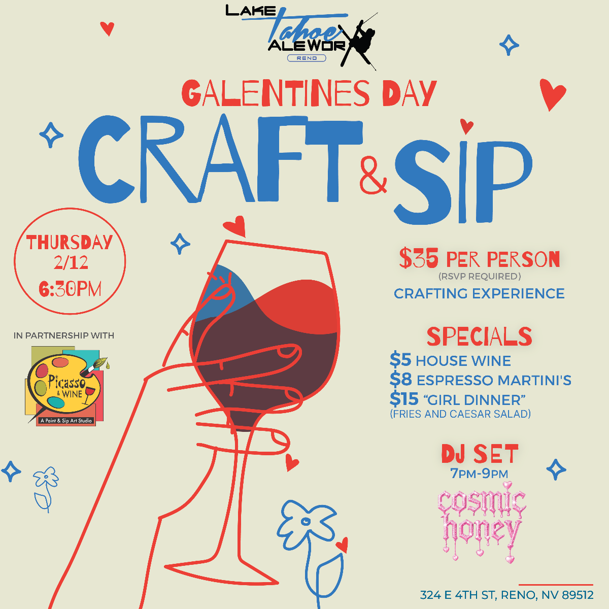 Galentine's Day Craft & Sip presented by Picasso & Wine| Slider Image