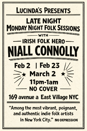 Niall Connolly at Lucinda’s – New York, NY