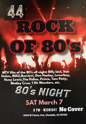 Rock of 80's; 80's Night at The 44