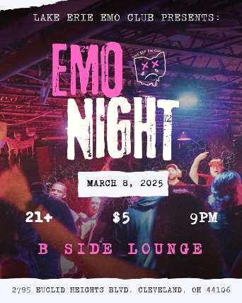 Emo Night at Bside presented by Lake Erie Emo Club at B Side Lounge – Cleveland Heights, OH