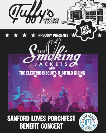 Sanford Loves Porchfest Benefit Concert with The Smoking Jackets, The Electric Biscuits & Bithlo Rising at Tuffy’s Music Box – Sanford, FL