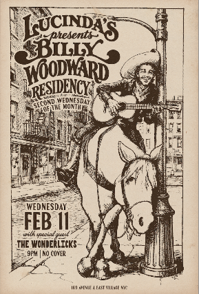 billy woodward + the wunderlicks at Lucinda’s – New York, NY