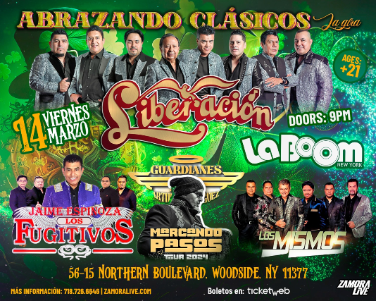 LIBERACIÓN, LOS FUGITIVOS Y MÁS ABRAZANDO CLASICOS EN NUEVA YORK! at La Boom – Woodside, NY