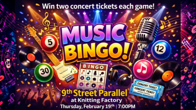 Music Bingo at 9th St. Parallel at Knitting Factory – Boise, ID