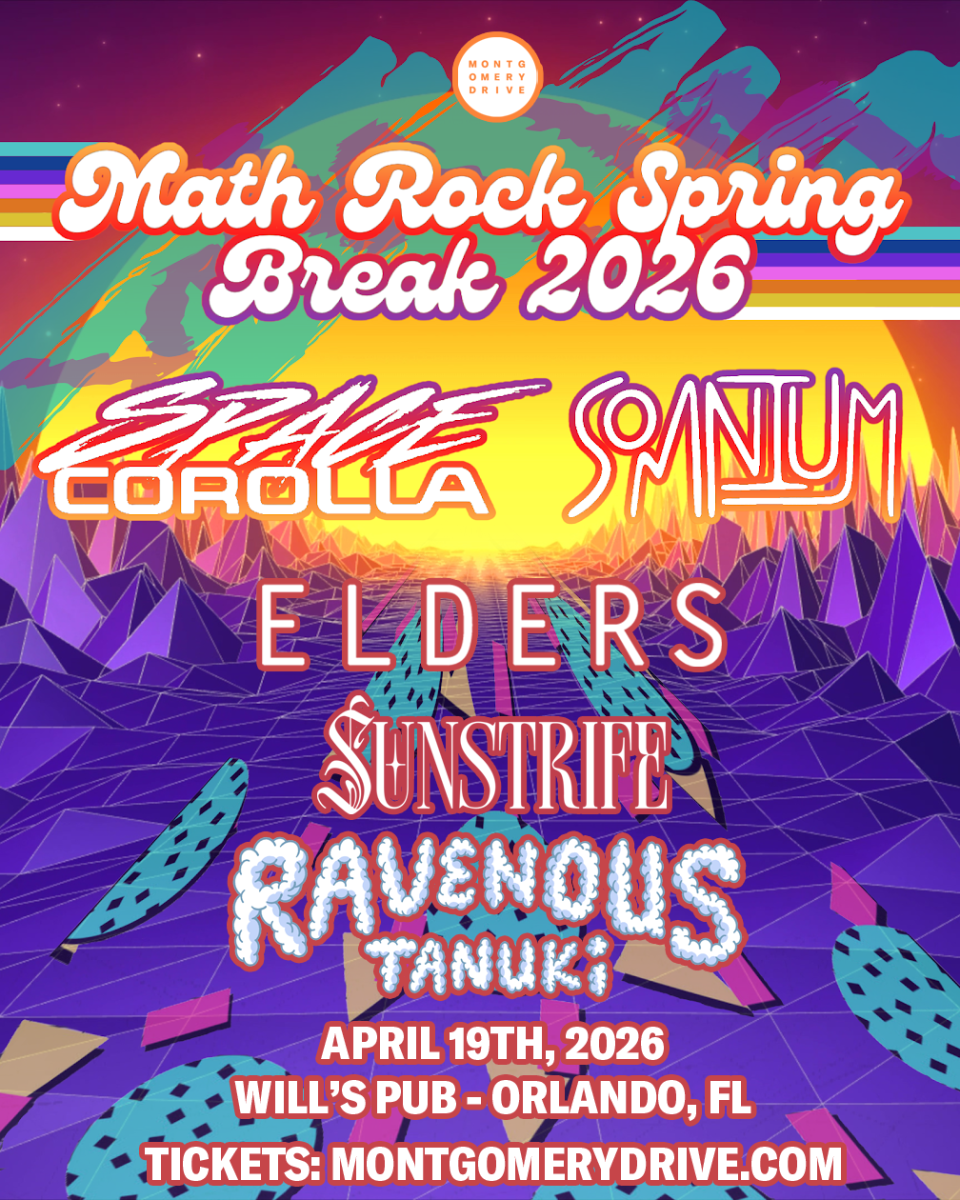 Math Rock Spring Break 2026 featuring Space Corolla, Somnium, Elders, Sunstrife, and Ravenous Tanuki