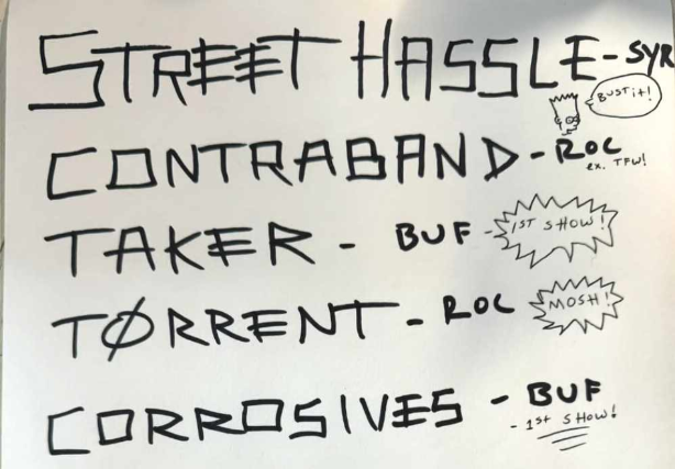 Street Hassle / Contraband / Taker / Torrent / Corrosives at The Bug Jar – Rochester, NY