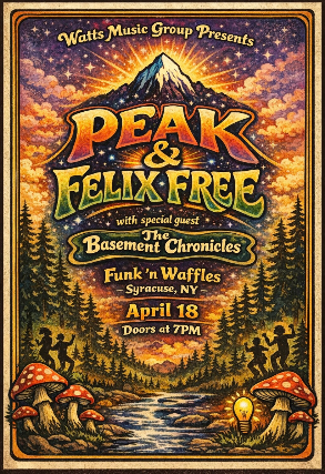 Watts Group Presents: Peak + Felix Free w/s/g The Basement Chronicles