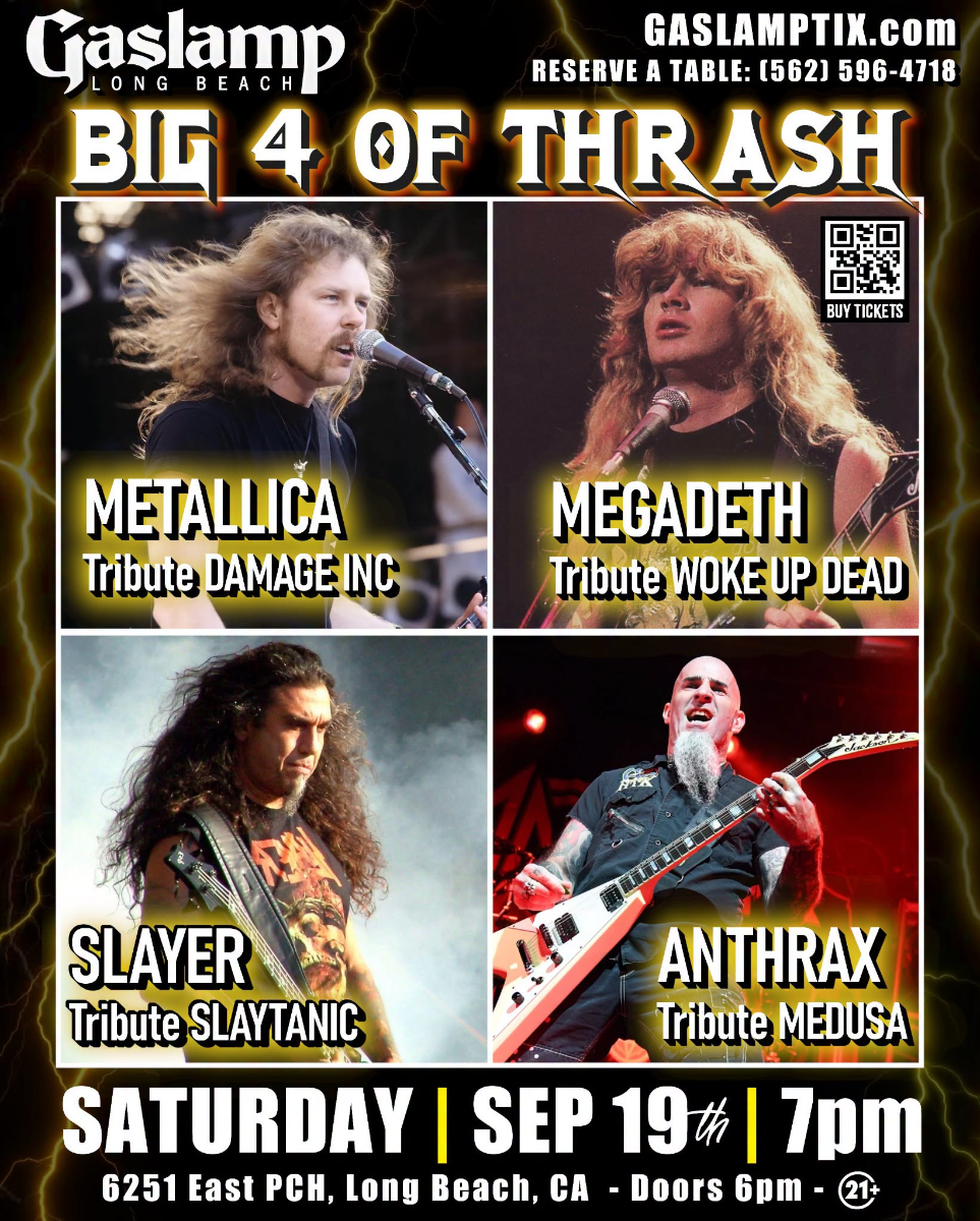 METALLICA + SLAYER + MEGADETH + ANTHRAX TRIBUTES ...BIG 4 of THRASH!