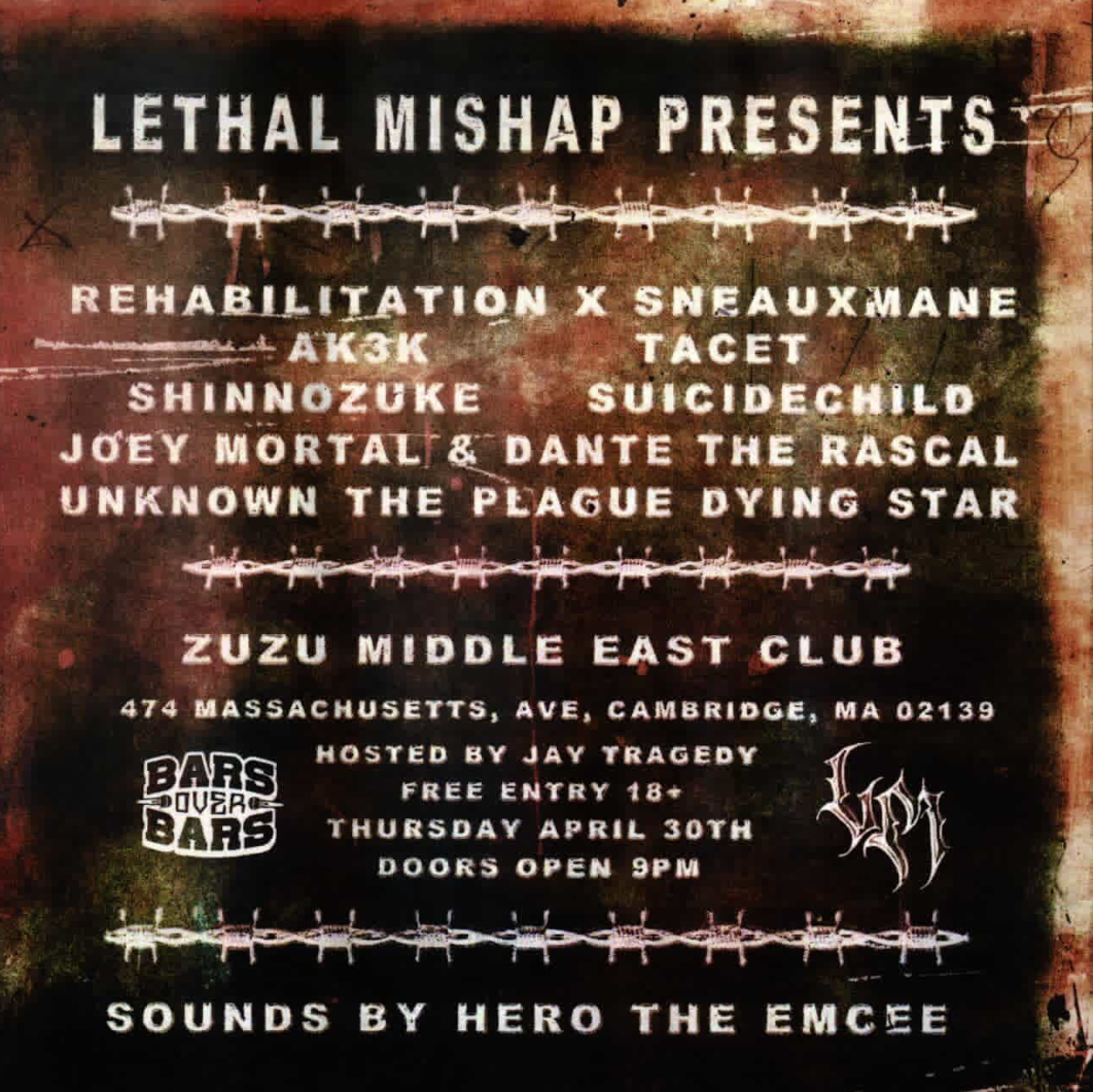 Rehabilitation, Sneauxmane, AK3K, Tacet, Shinnozuke, Suicide Child, Joey Mortal, Dante the Rascal, Unknown The Plague, Dying Star | Event Image
