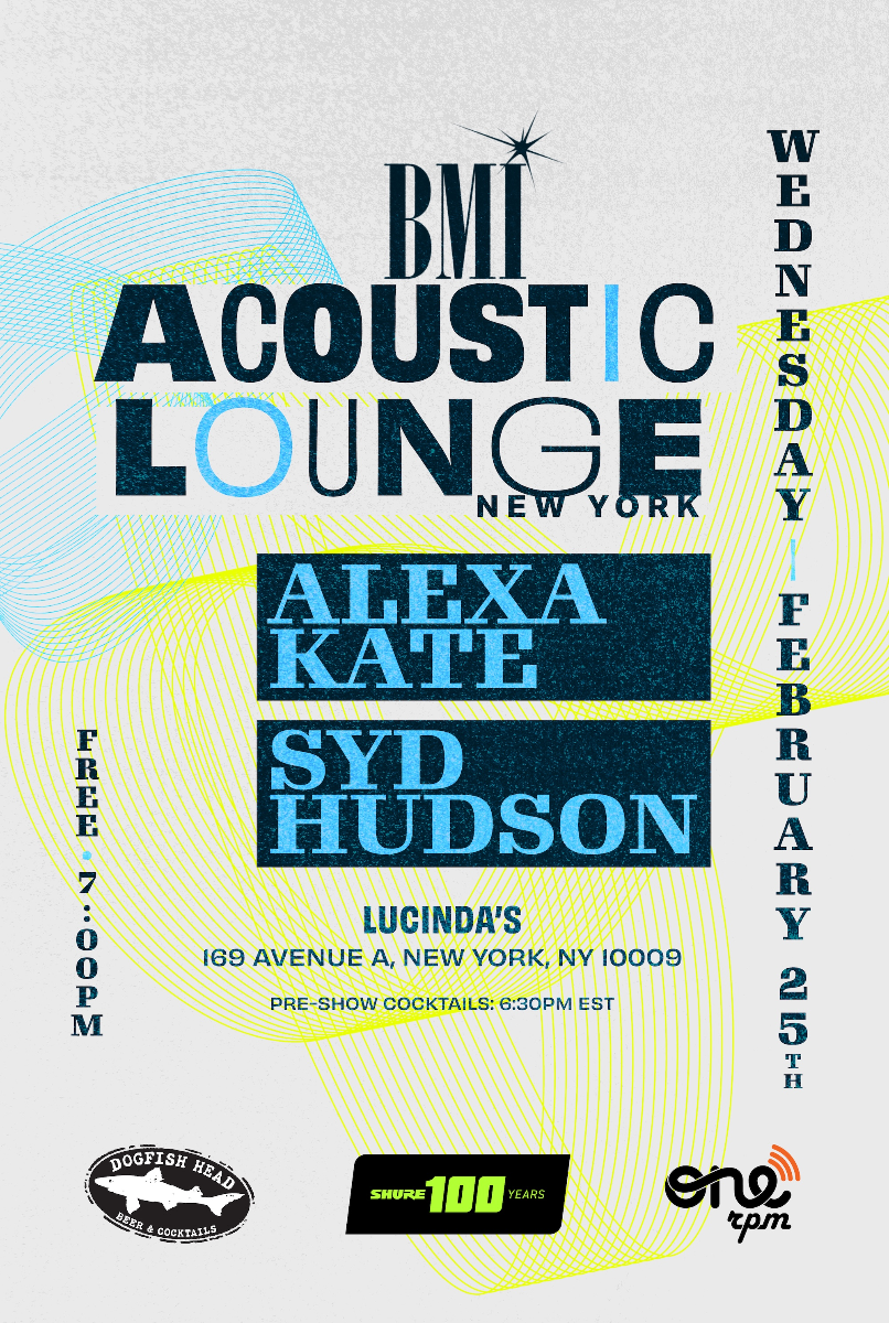 Free Early Show: BMI Acoustic Lounge Feat: Today's On the Radar Songwriters Alexa Kate and Syd Hudson