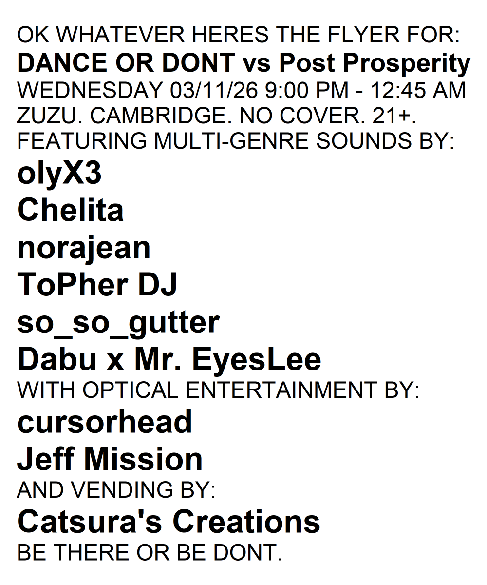 DANCE OR DONT VS POST PROSPERITY | Event Image