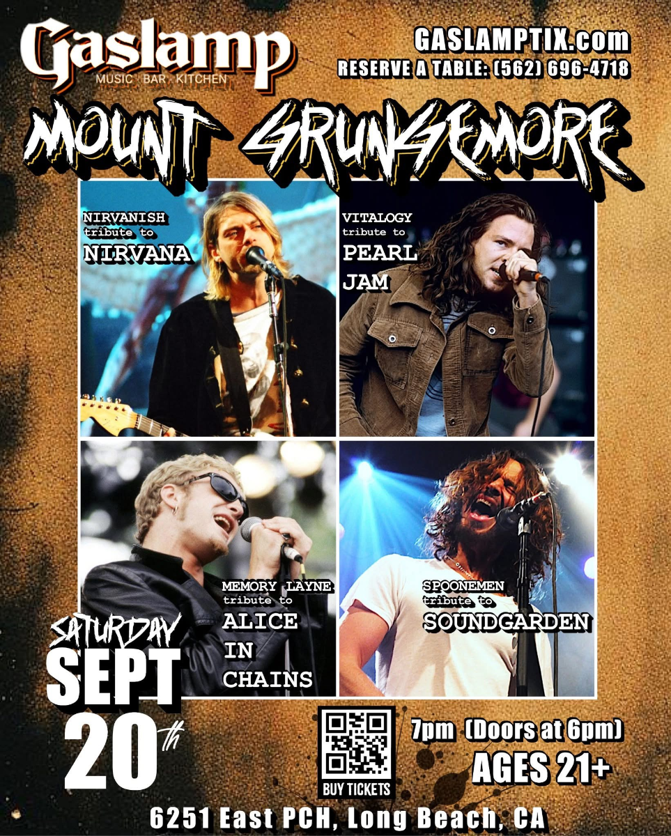 PEARL JAM + NIRVANA + ALICE IN CHAINS + SOUNDGARDEN TRIBUTES (Vitalogy + Nirvanish + Memory Layne + Spoonmen) ... MOUNT GRUNGEMORE CONCERT!