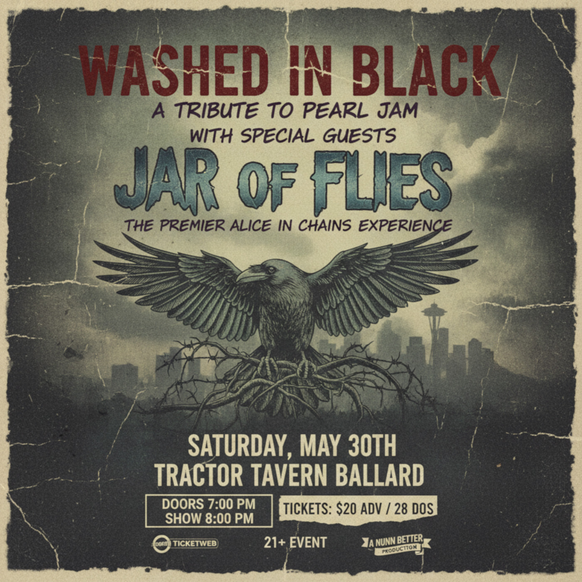 Washed in Black (Pearl Jam) w/ Jar of Flies (Alice in Chains) | Annual 90's Tribute Show w/ Two of Seattle's Best!