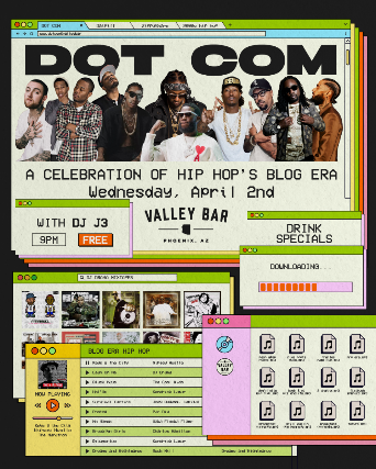 DOT COM: A CELEBRATION OF HIP HOP’S BLOG ERA WITH DJ J3 + GUESTS at Valley Bar – Phoenix, AZ