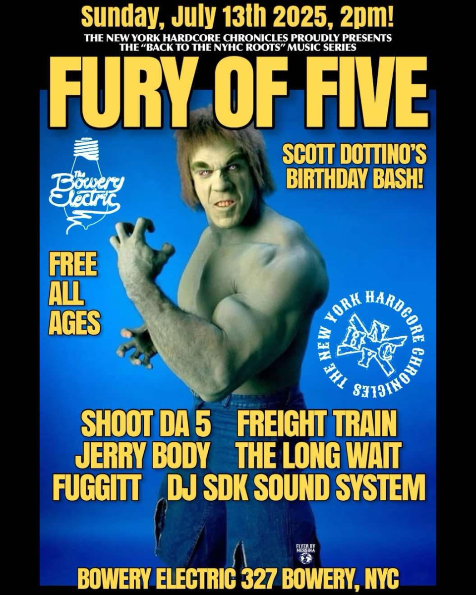 Drew Stone NYHC Series: Fury of Five • Shoot Da 5 • Freight Train • Jerry Body • The Long Wait • Fuggitt • DJ SDK SOUND SYSTEM