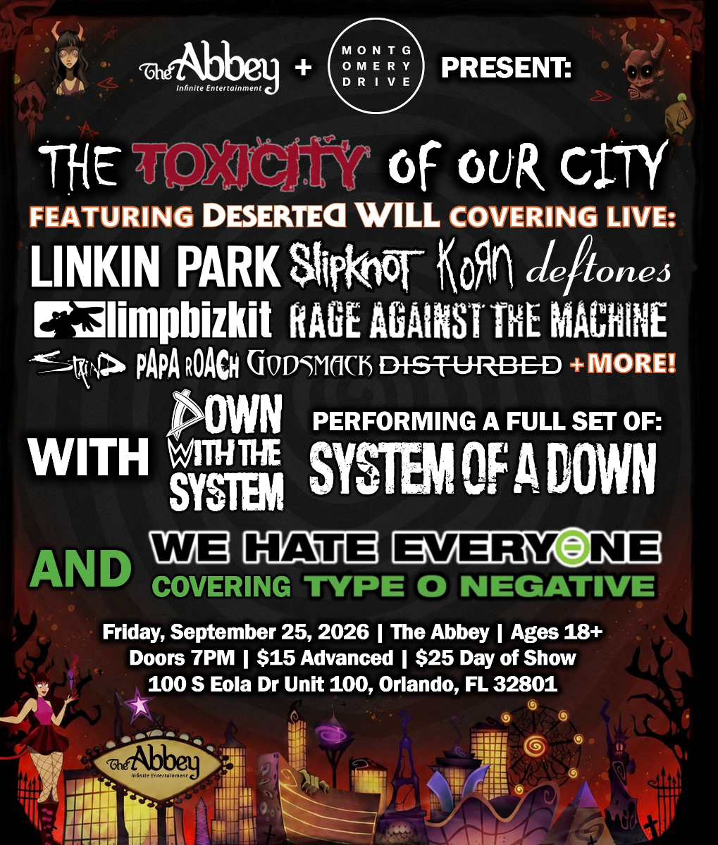 The Toxicity of Our City Nü Metal Night featuring Deserted Will and We Hate Everyone