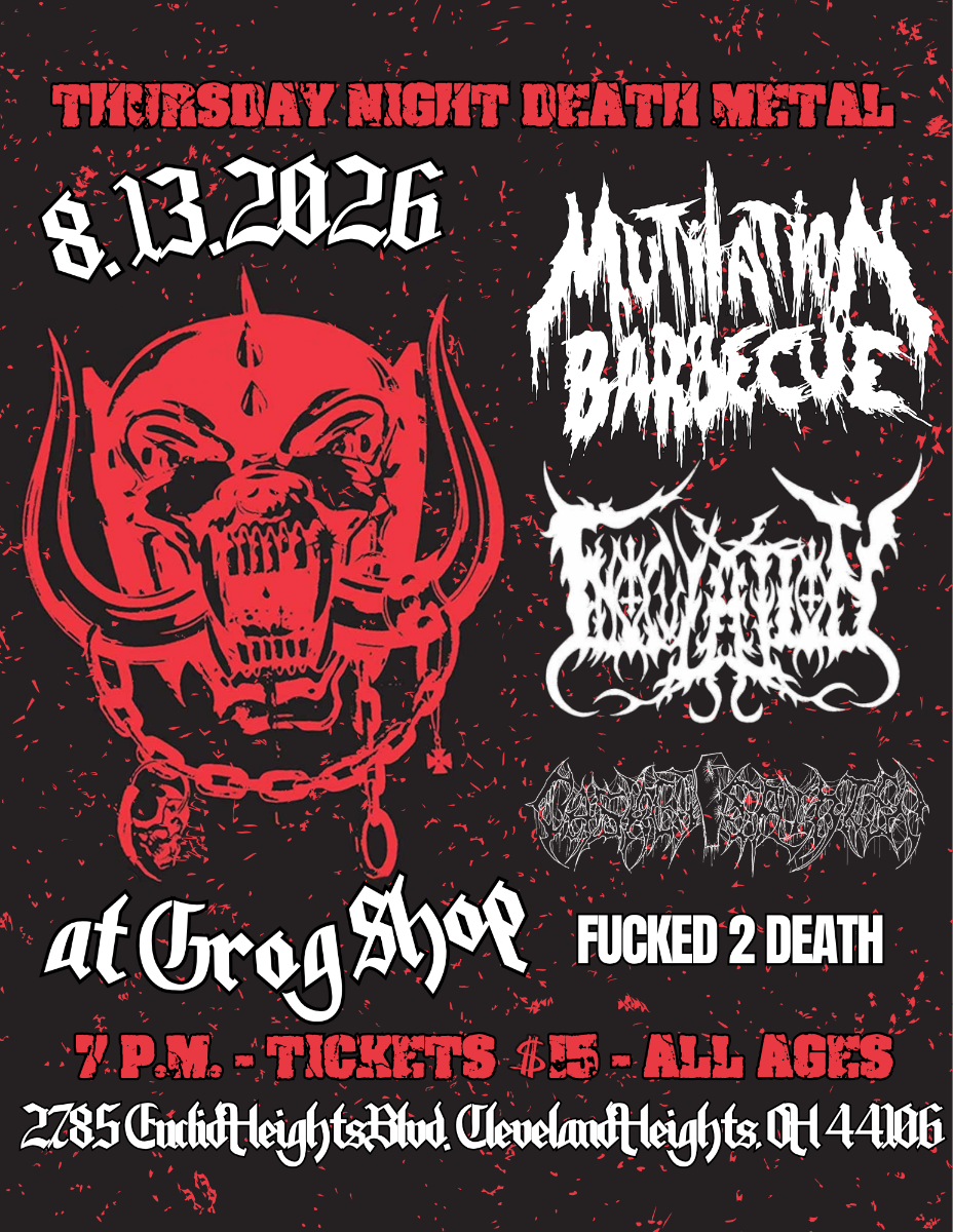 Thursday Night Death Metal w/ Mutilation Barbecue / Inoculation / Casket Splinter / Fucked 2 Death / 1000x Saliva