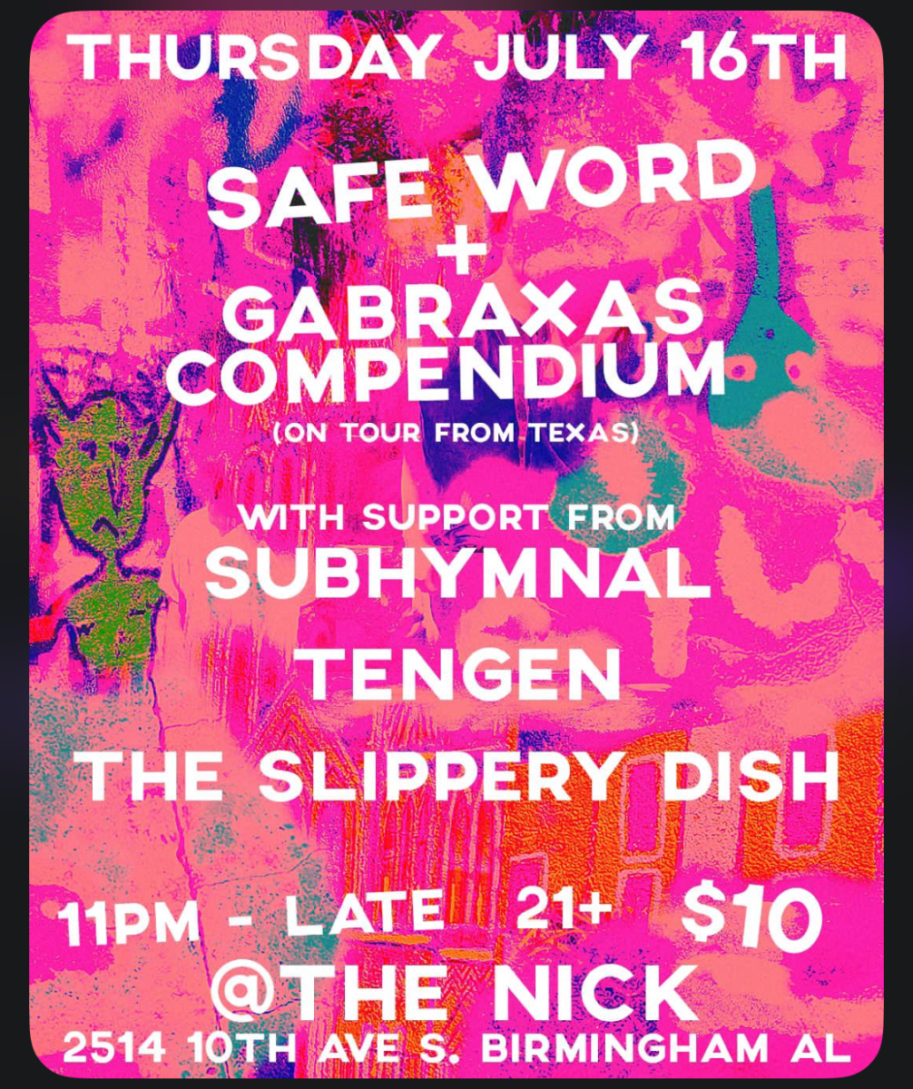 SAFE WORD GABRAXAS COMPENDIUM• (ON TOUR FROM TEXAS) WITH SUPPORT FROM SUBHYMNAL, TENGEN, THE SLIPPERY DISH at The Nick (The Nick Rocks)