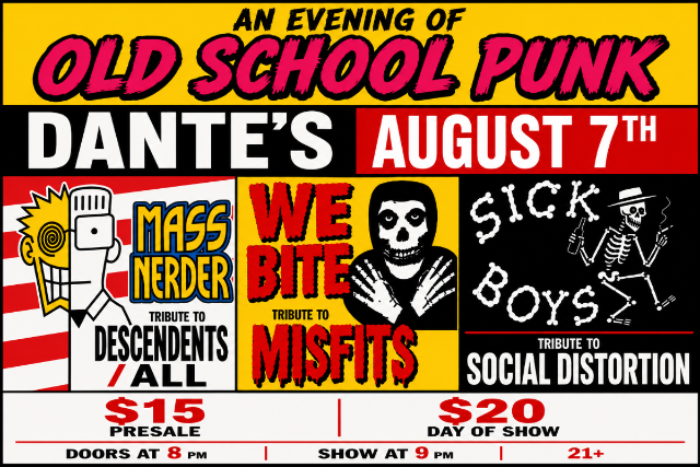 AN EVENING OF OG PUNK: Mass Nerder (Descendents/ALL) & We Bite (Misfits)