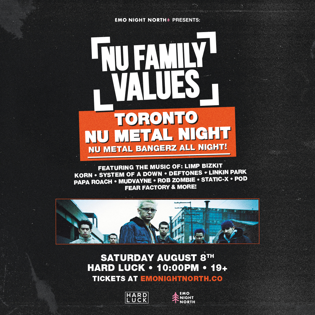 NU FAMILY VALUES: Nu Metal Night at Hard Luck - Aug 8 2026