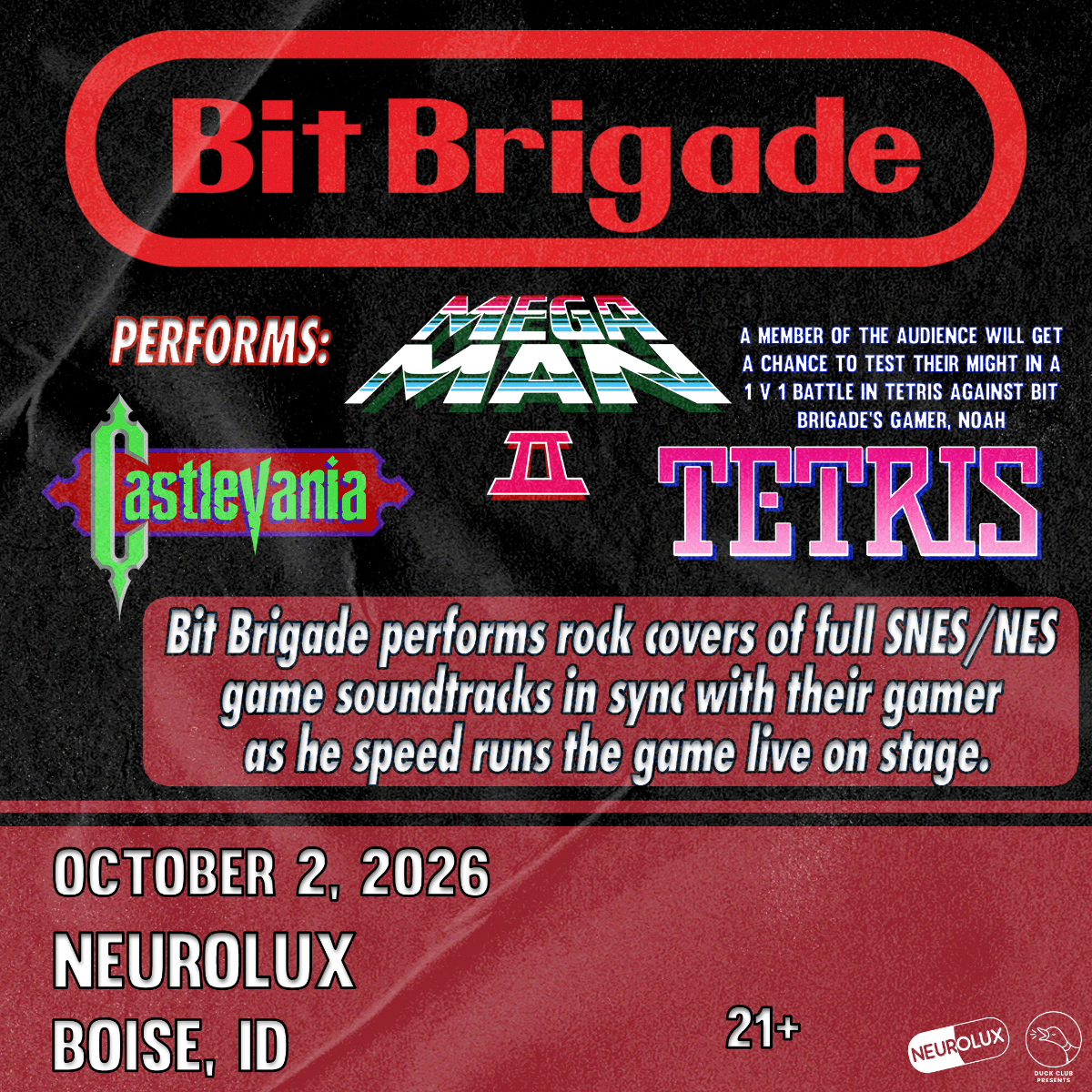 BIT BRIGADE Performs “Mega Man II” + “Castlevania” + “Tetris” LIVE