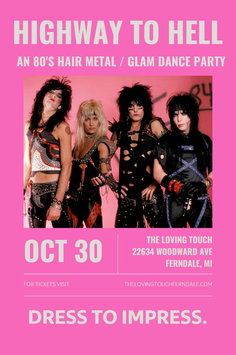 Highway to Hell - an 80's Hair Metal / Glam Dance Party