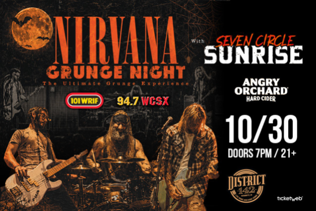 NIRVANA GRUNGE NIGHT - The Ultimate Grunge Experience with Seven Circle Sunrise — gig artwork