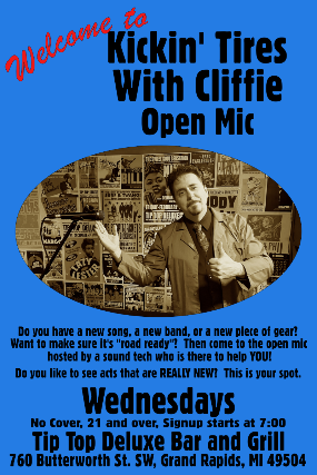 Tip Top's Open Mic Hosted by Sound guy Cliff and Rowdy Fingers
