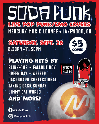 SODA PUNK - LIVE POP PUNK/EMO COVERS — gig artwork