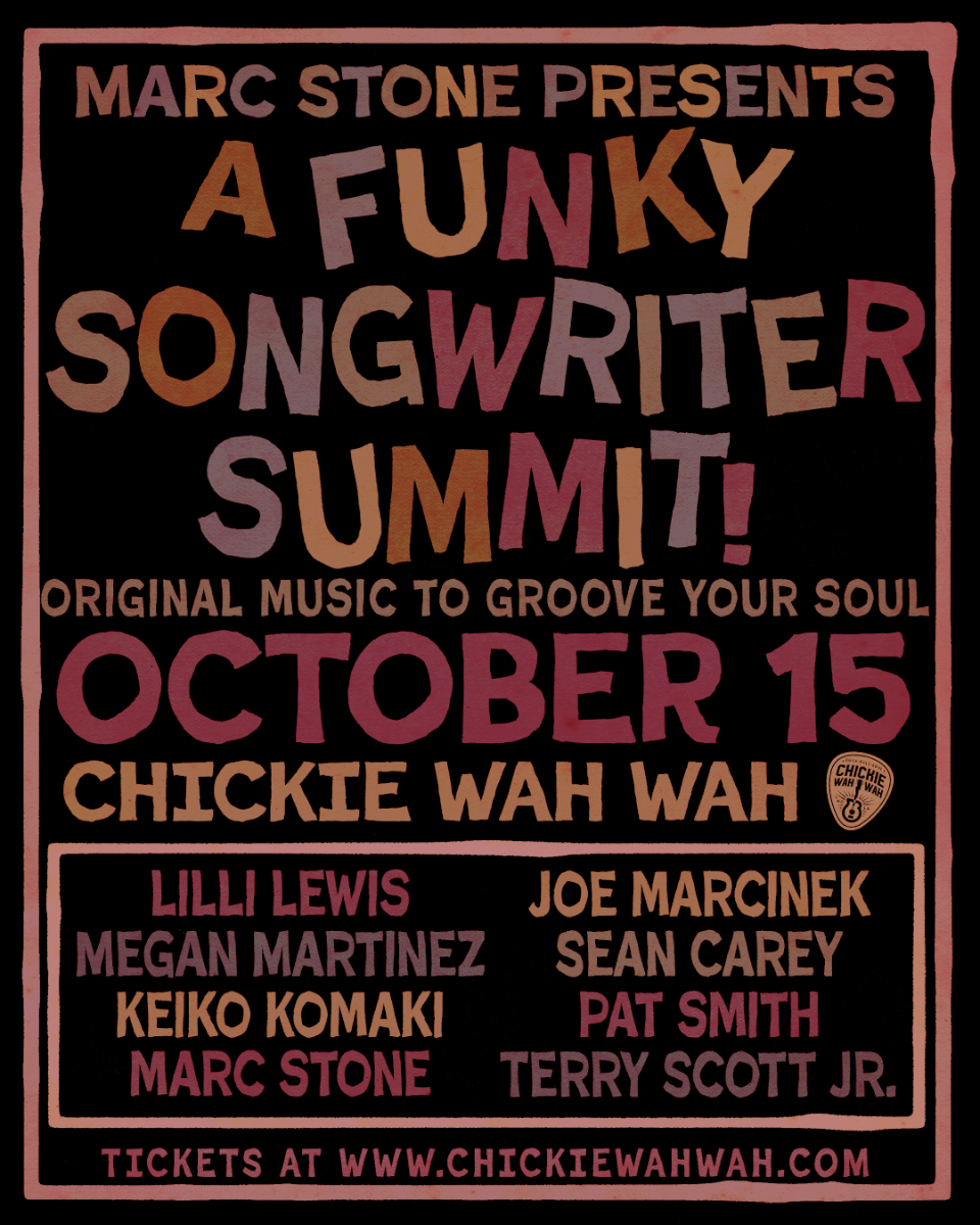 A Funky Songwriter Summit ft. Lilli Lewis, Joe Marcinek, Marc Stone, Pat Smith, Keiko Komaki, Megan Martinez, Sean Carey, and Terry Scott, Jr.