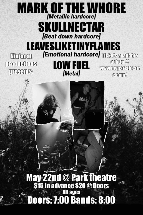 Mark of The Whore | Skullnectar | Leavesliketinyflames | Low Fuel at The Park Theatre – Winnipeg, Canada