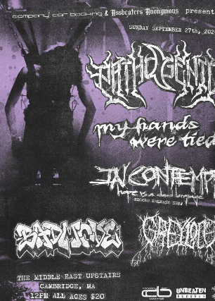 Company Car Booking & Assbeaters Anonymous present Pathogenic, My hands were tied, In Contempt, Bad Move, Greyloch,