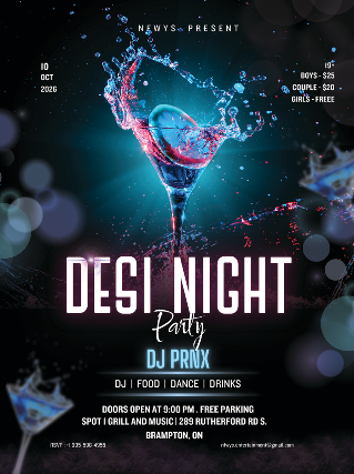 DESI NIGHT MIDNIGHT PARTY DJ DANCE
