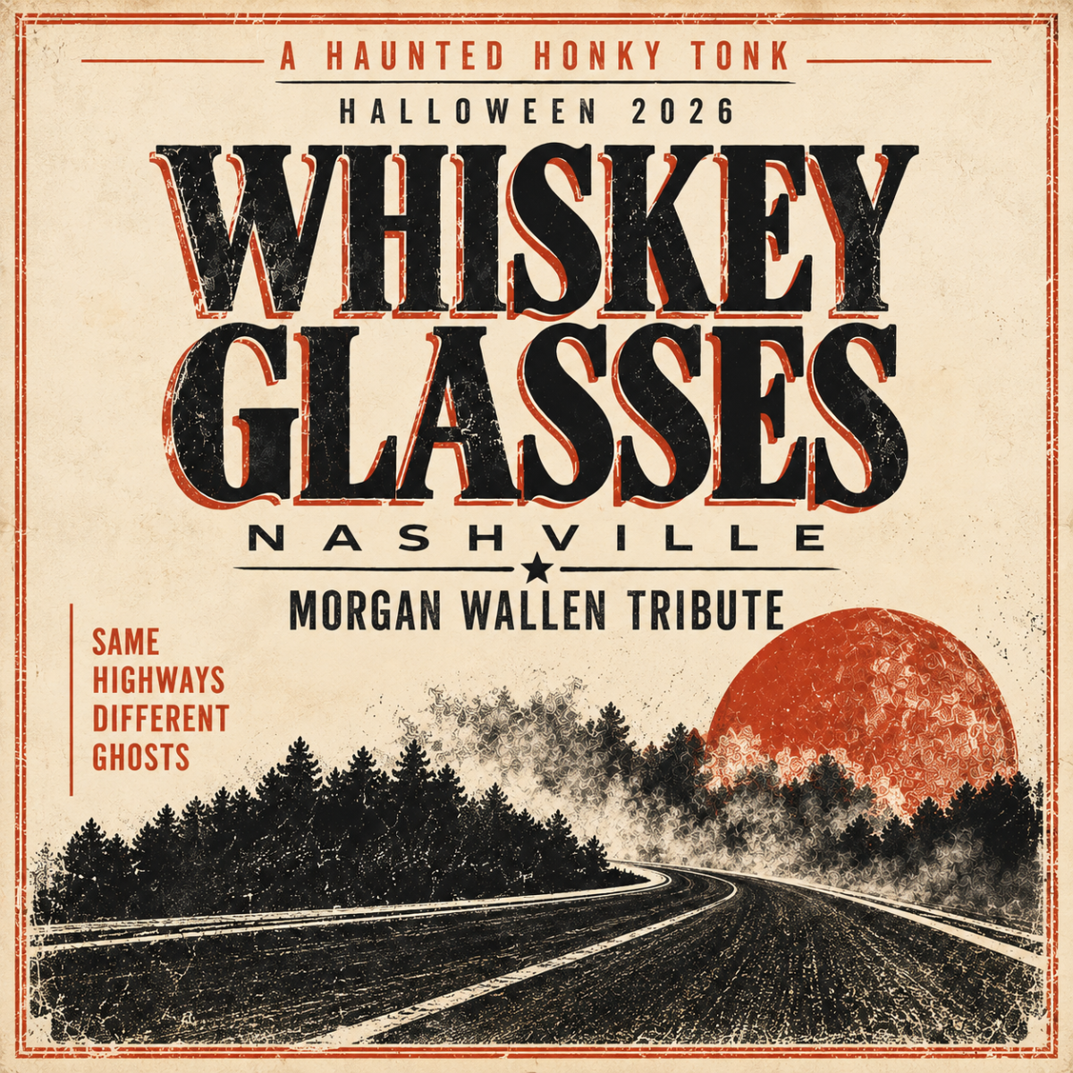 A Haunted Honky Tonky with Whiskey Glasses (Morgan Wallen Tribute)