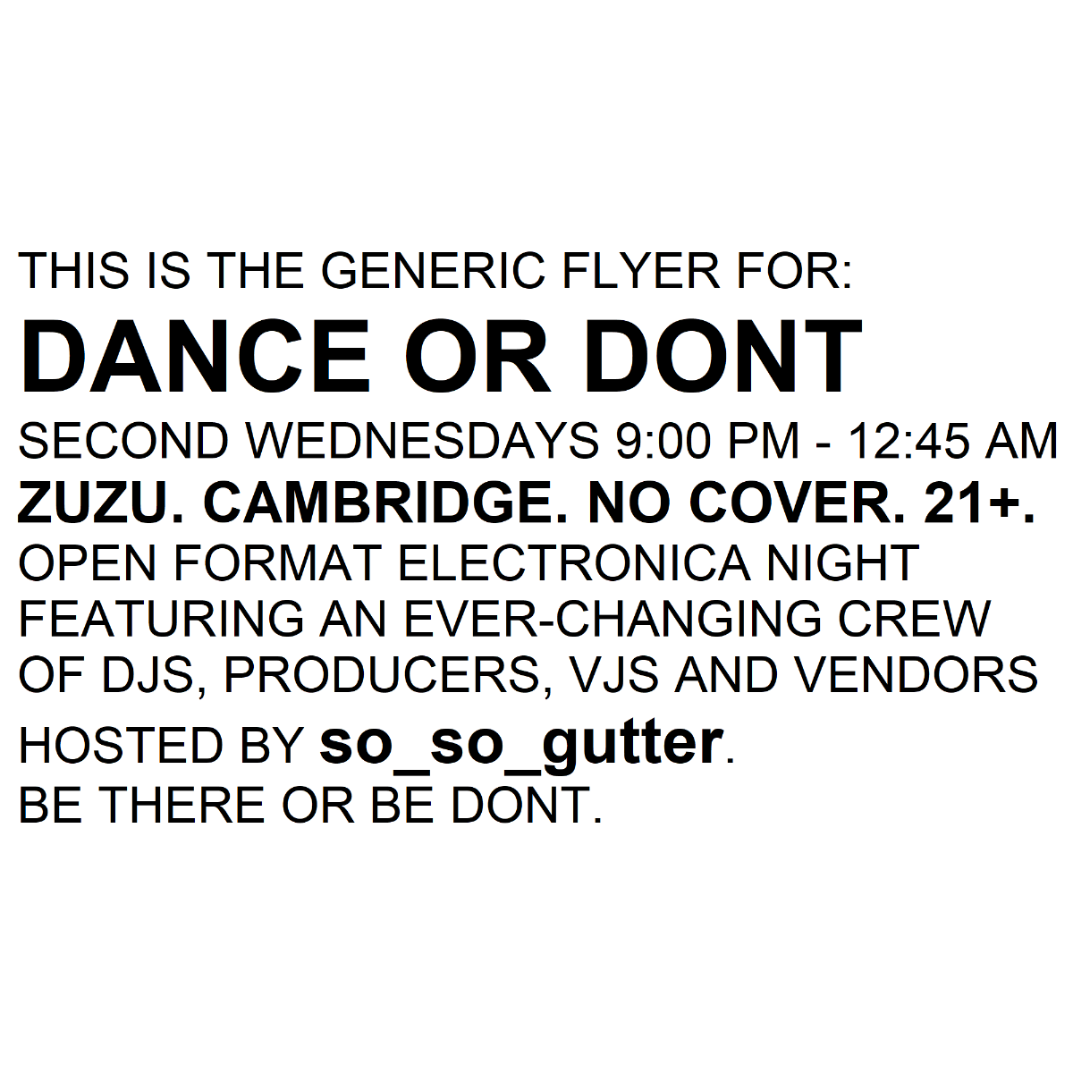 DANCE OR DONT | Event Image