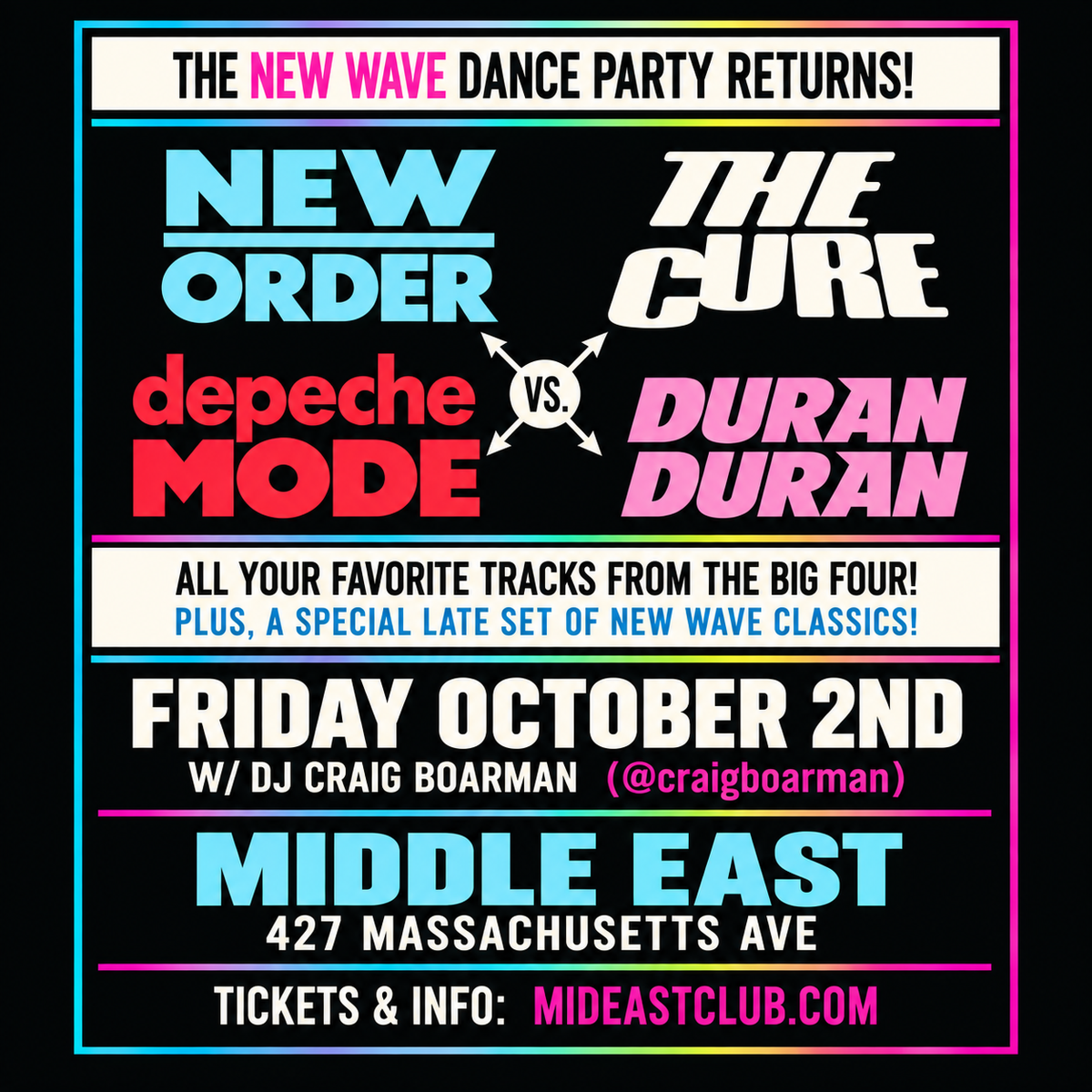 The CURE vs DEPECHE MODE vs NEW ORDER vs DURAN DURAN DANCE PARTY!
