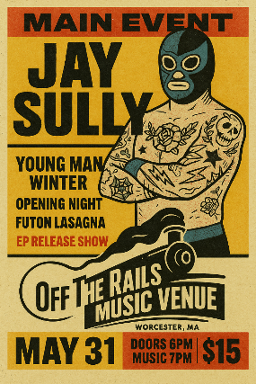 Jay Sully, Young Man Winter, Opening Night & Futon Lasagna