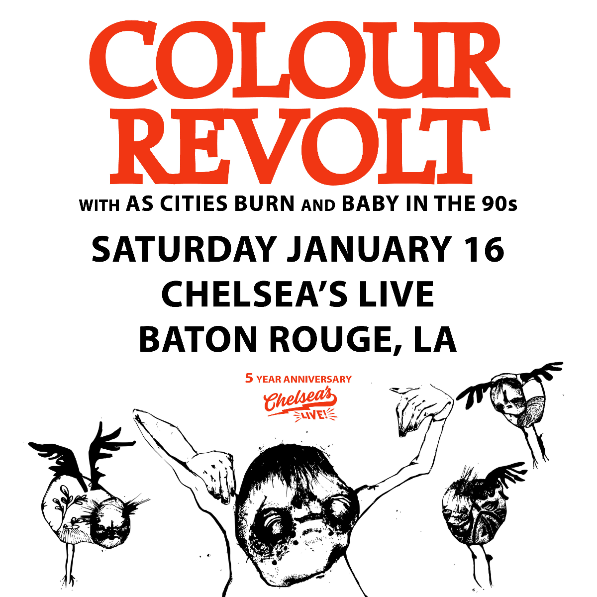 Colour Revolt with As Cities Burn and Baby in the 90s