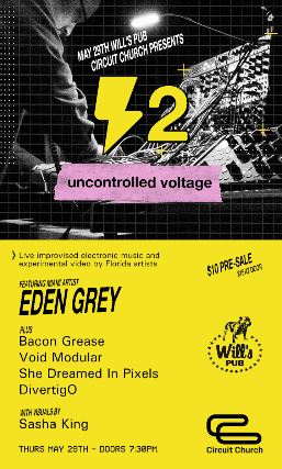 UNCONTROLLED VOLTAGE 2:  Eden Grey, Bacon Grease, Void Modular, She Dreamed In Pixels, and DivertigO