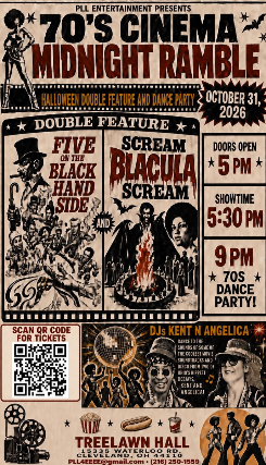 Cartel de '70s Midnight Ramble Double Feature & Dance Party