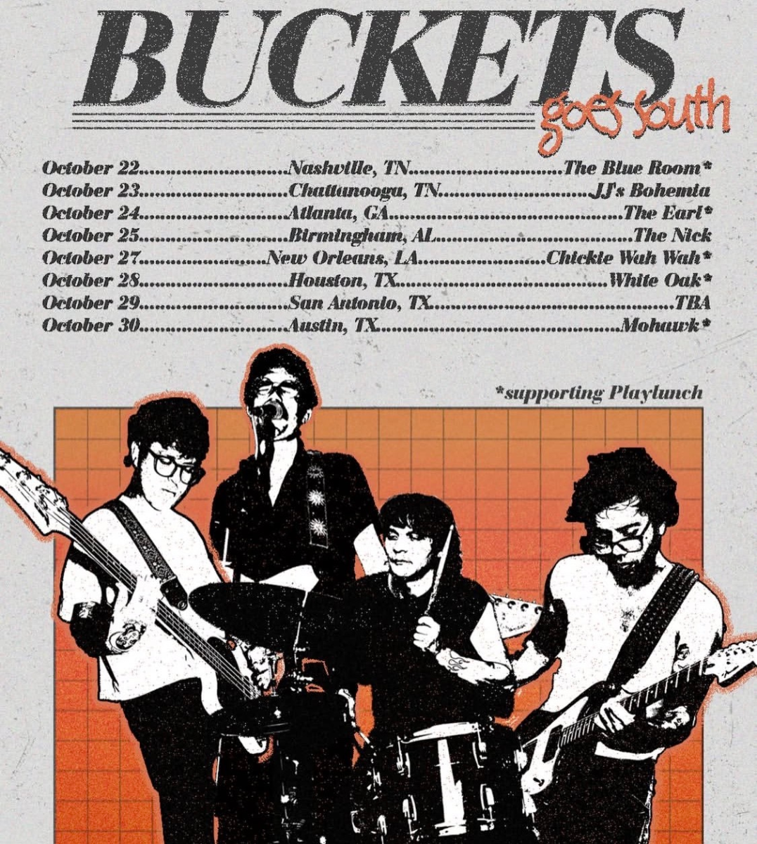 Buckets at The Nick October 25th